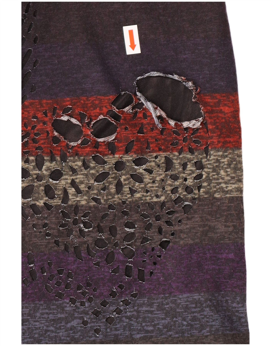 DESIGUAL Abito tubino da donna con maniche a 3/4 UK 12 Medio a righe multicolore