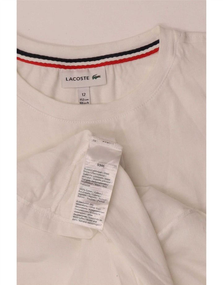 T-shirt da bambino Lacoste 11-12 anni in cotone bianco