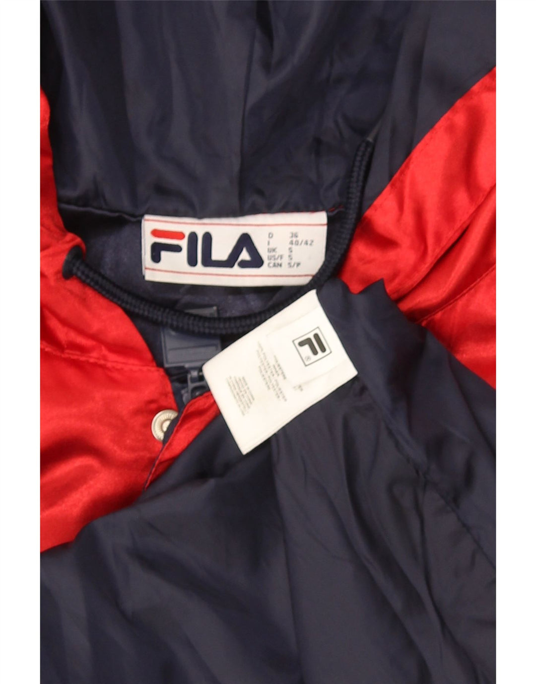 Impermeabile con cappuccio da uomo Fila UK 36 Small Blu Navy Colourblock Poliestere