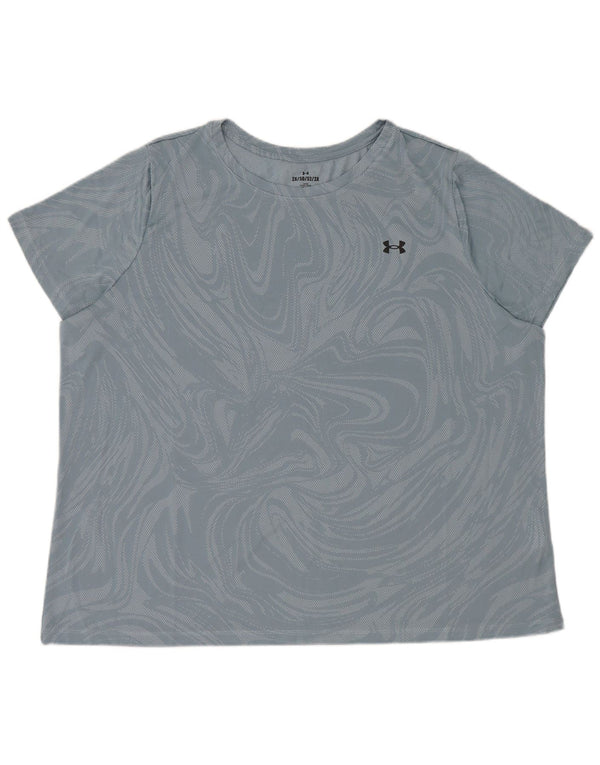 Under Armour Womens T-Shirt Top 2XL Blue Geometric Polyester