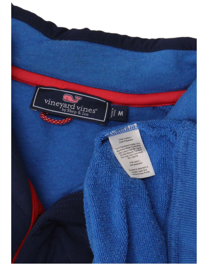 VINEYARD VINES Felpa da uomo con collo abbottonato, maglione blu medio color block