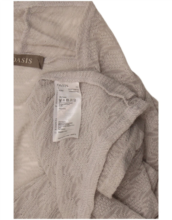 Top cardigan oversize da donna Oasis UK 10 piccolo poliestere geometrico grigio