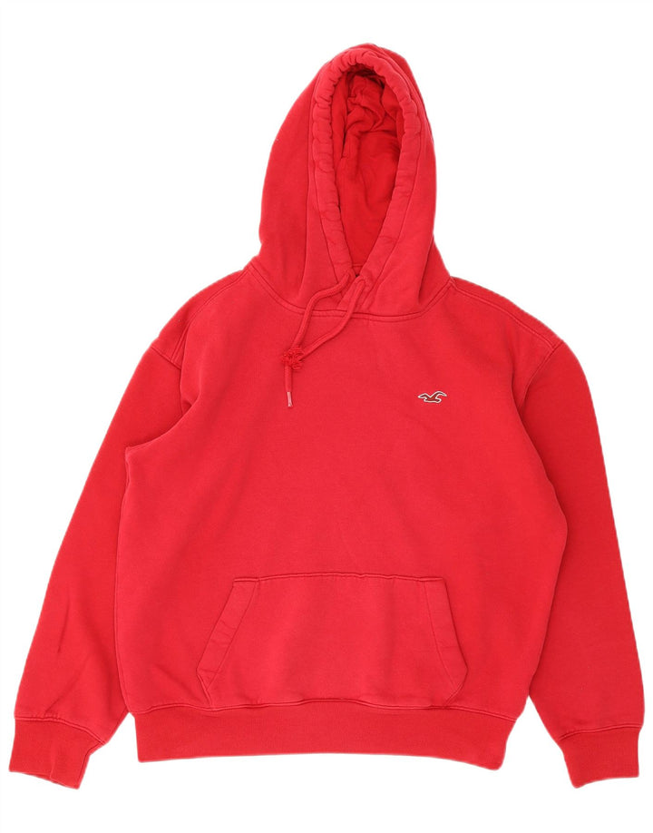 Maglione con cappuccio da uomo Hollister in cotone rosso medio