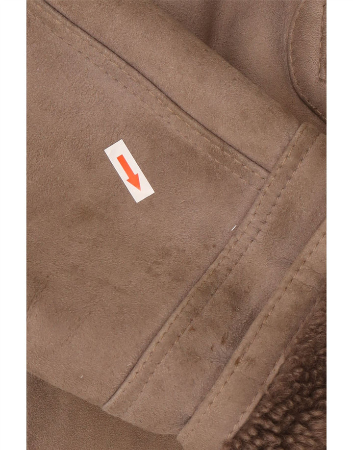 Cappotto oversize in shearling vintage da donna IT 46 Shearling grigio grande