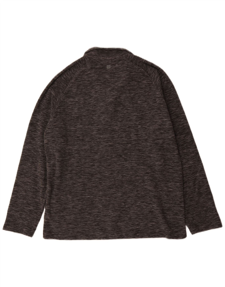 Mountain Warehouse Maglione in pile da uomo con collo con zip, grande poliestere chiazzato grigio
