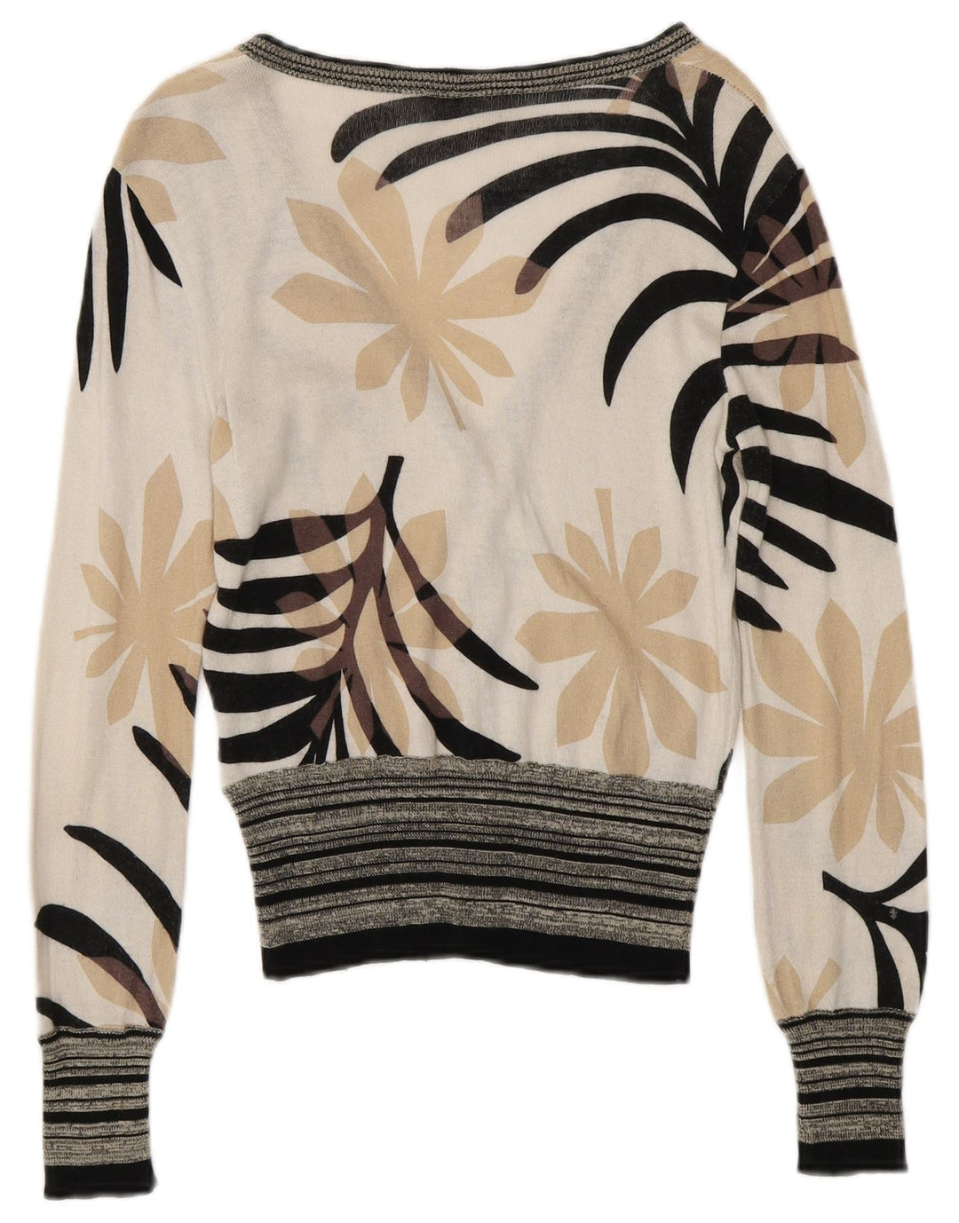 Maglione cardigan da donna ICEBERG UK 6 XS cotone floreale bianco sporco