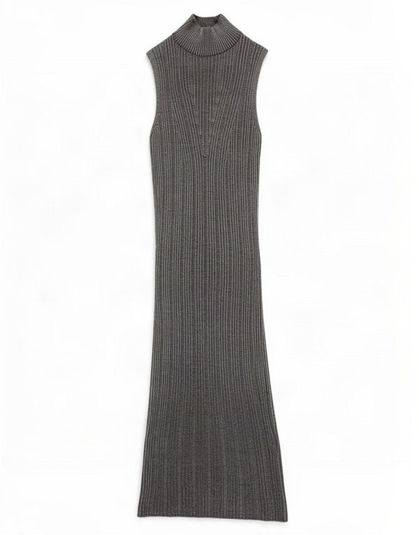 Abito maglione maxi senza maniche da donna Zara UK 8 Small color argento color block
