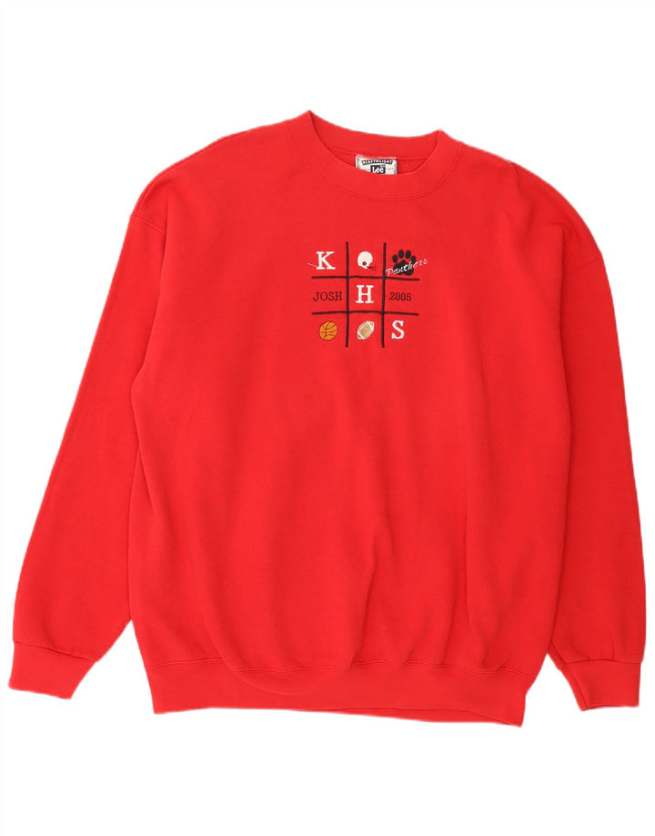 Felpa grafica da uomo Lee Jumper XL in cotone rosso