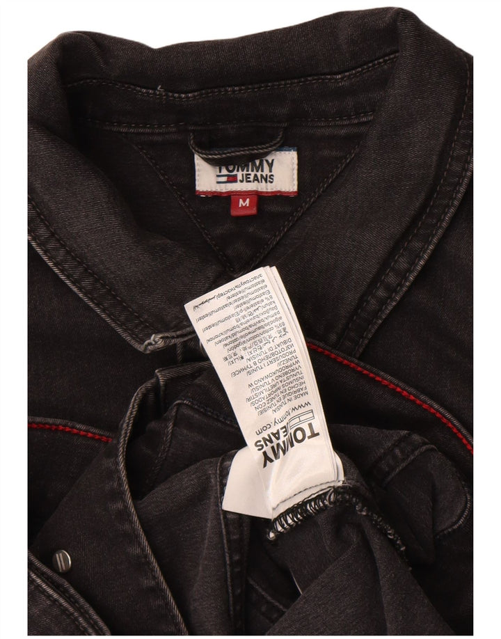 Giacca in denim corto da donna Tommy Hilfiger UK 12 cotone nero medio