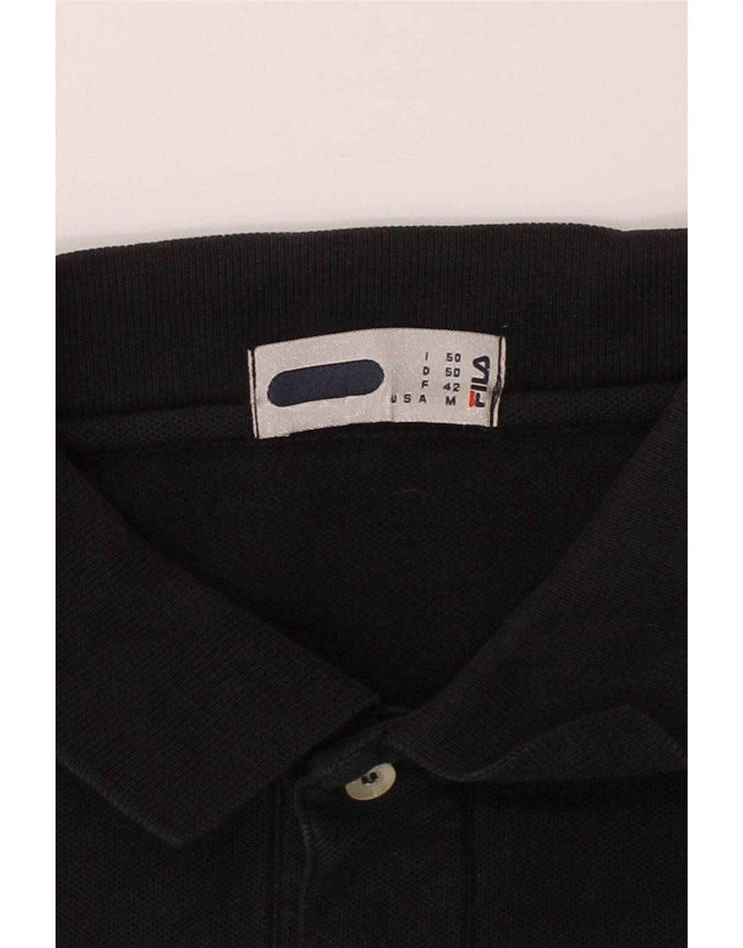 FILA Mens Polo Shirt Medium Black Cotton Vintage Fila and Second-Hand Fila from Messina Hembry 
