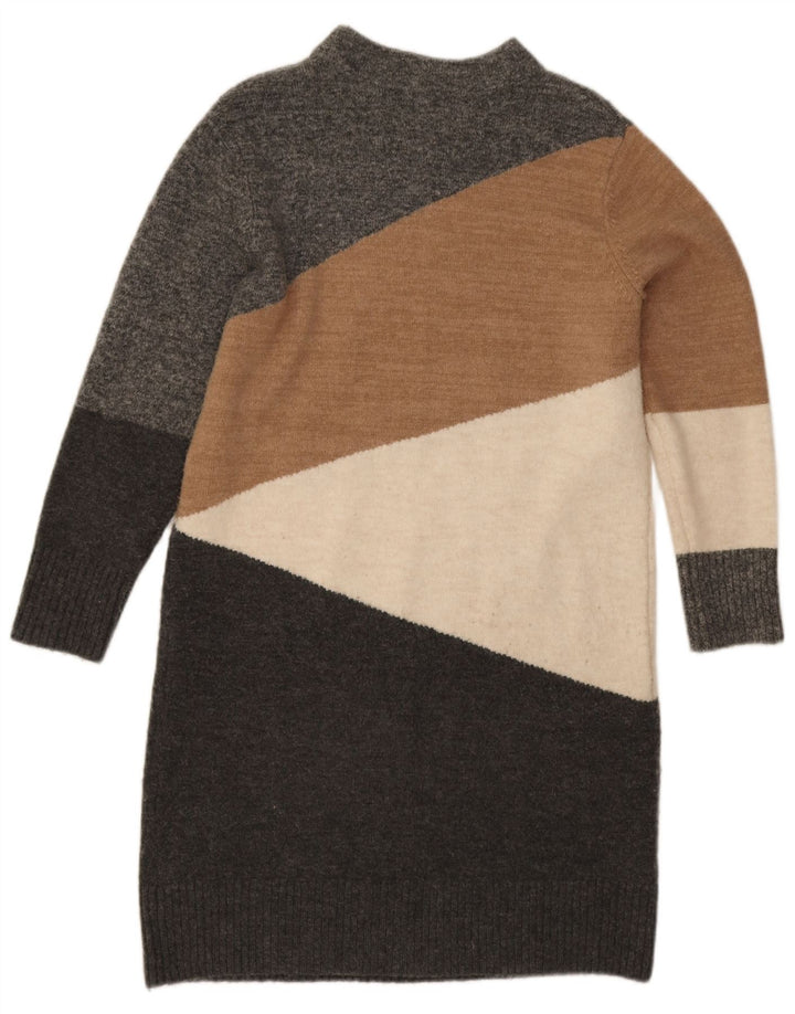 Abito maglione da donna Monsoon UK 14 Acrilico color block grigio medio