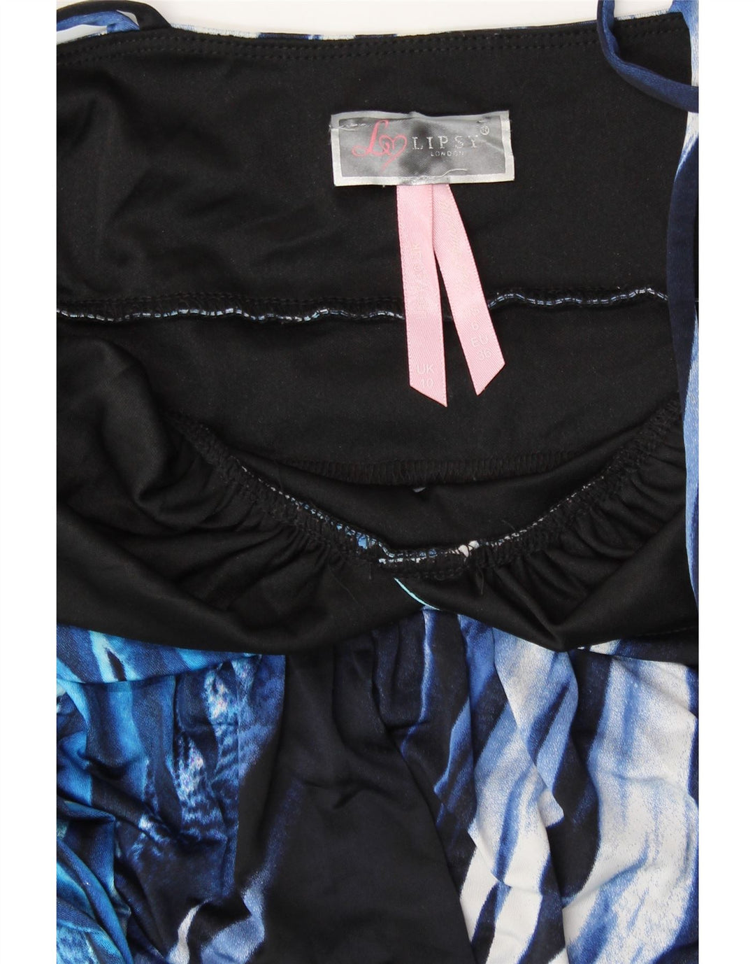 Abito lungo senza maniche da donna Lipsy UK 10 Piccolo floreale blu