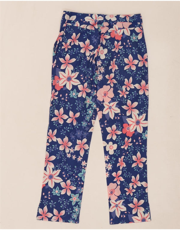 BLUGIRL BLUMARINE Pantaloni cropped da donna IT 42 Medio W28 L25 Blu floreale