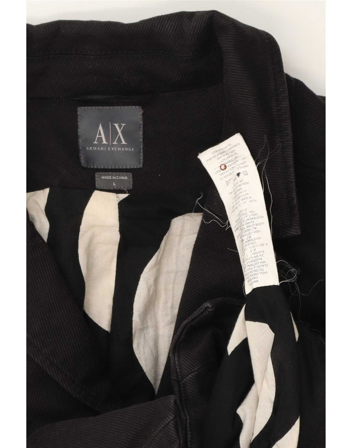 Giacca Bolero da donna a 3 bottoni Armani Exchange UK 14 grande cotone nero