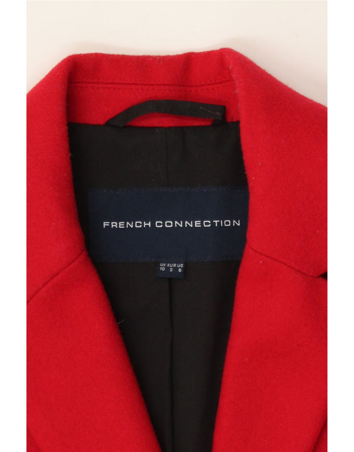 FRENCH CONNECTION Womens Overcoat UK 10 Small  Red Wool Vintage French Connection and Second-Hand French Connection from Messina Hembry 