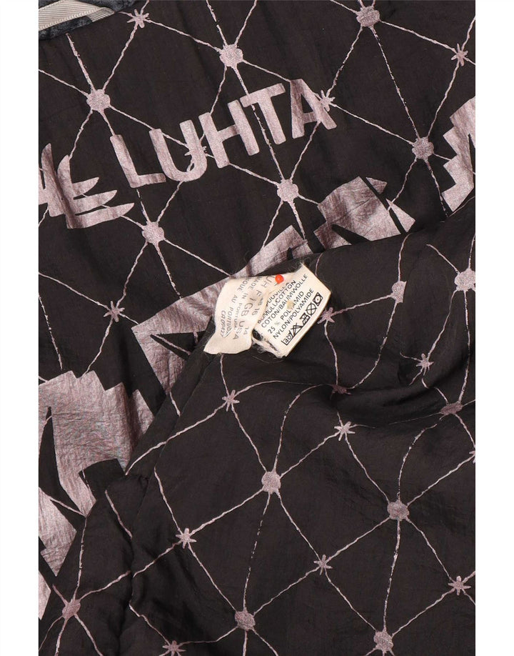 Luhta Cappotto imbottito oversize da donna UK 16 Large Nero Colourblock Cotton