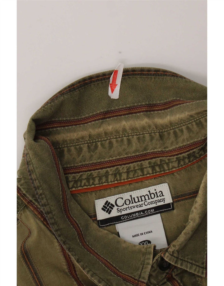 Camicia da donna Columbia 2XL cotone a righe kaki