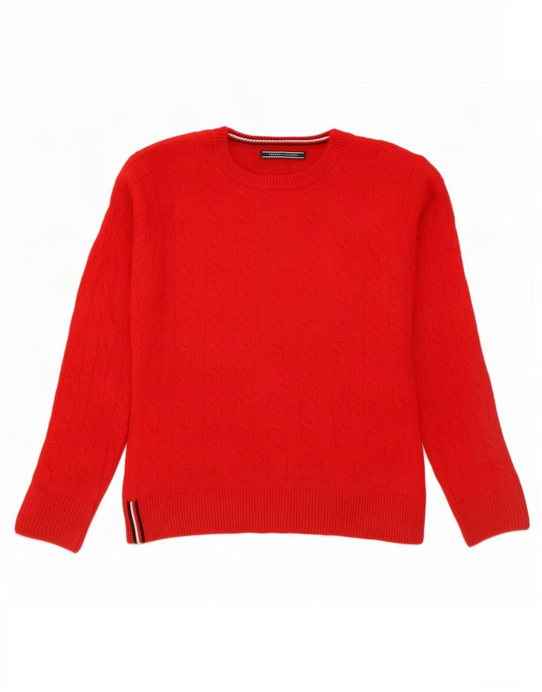 Maglione maglione girocollo da donna Tommy Hilfiger UK 14 lana rossa media