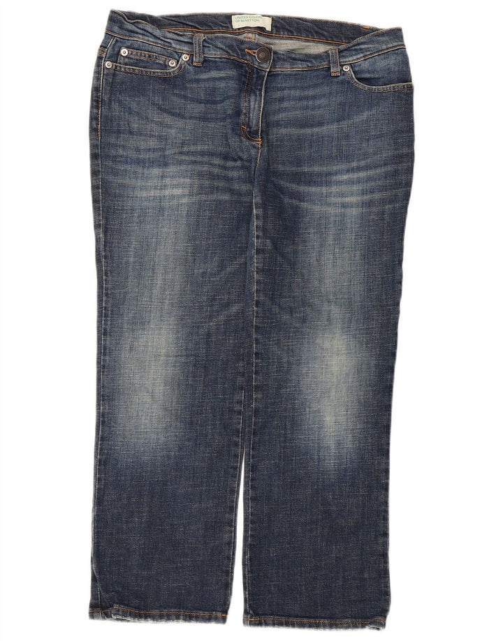 Jeans Cropped Benetton Donna W34 L25 Blu