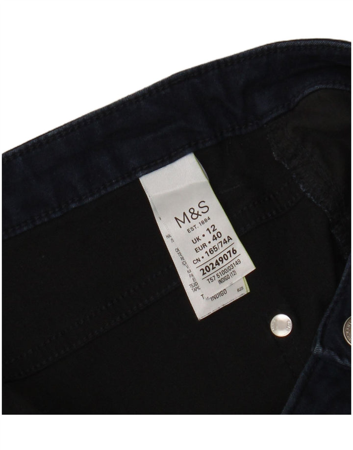Jeans cropped da donna Marks & Spencer UK 12 medio W32 L21 cotone blu navy