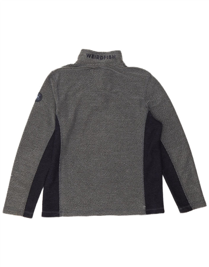Felpa grafica da uomo Weird Fish, grande, color block blu navy