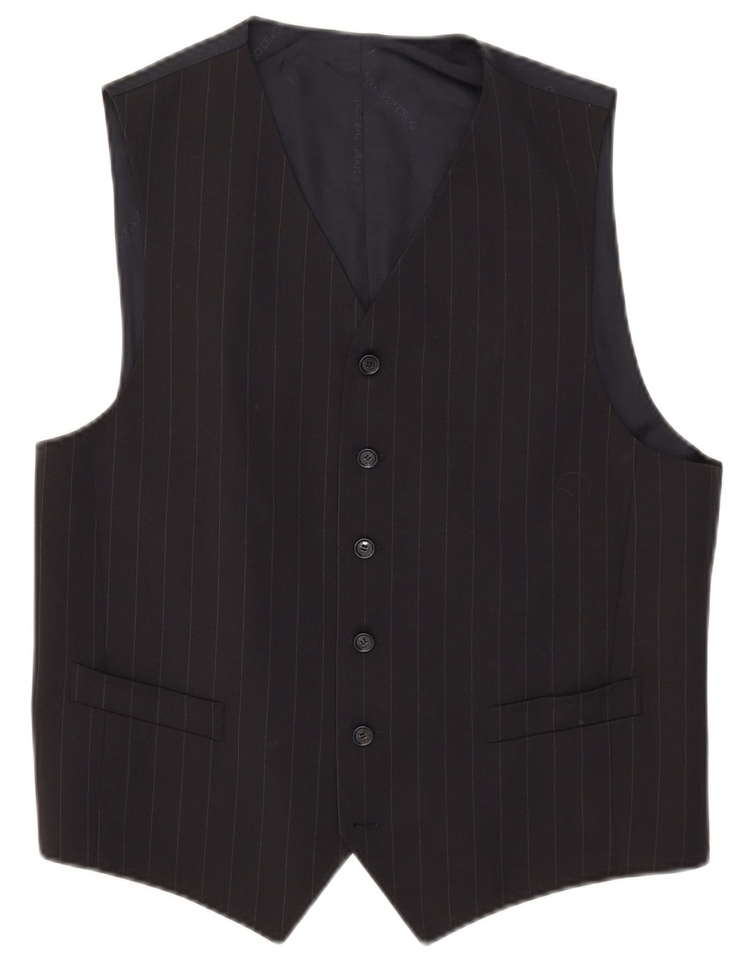 Gilet Uomo Dolce & Gabbana IT 52 Large Lana a Righe Blu Navy