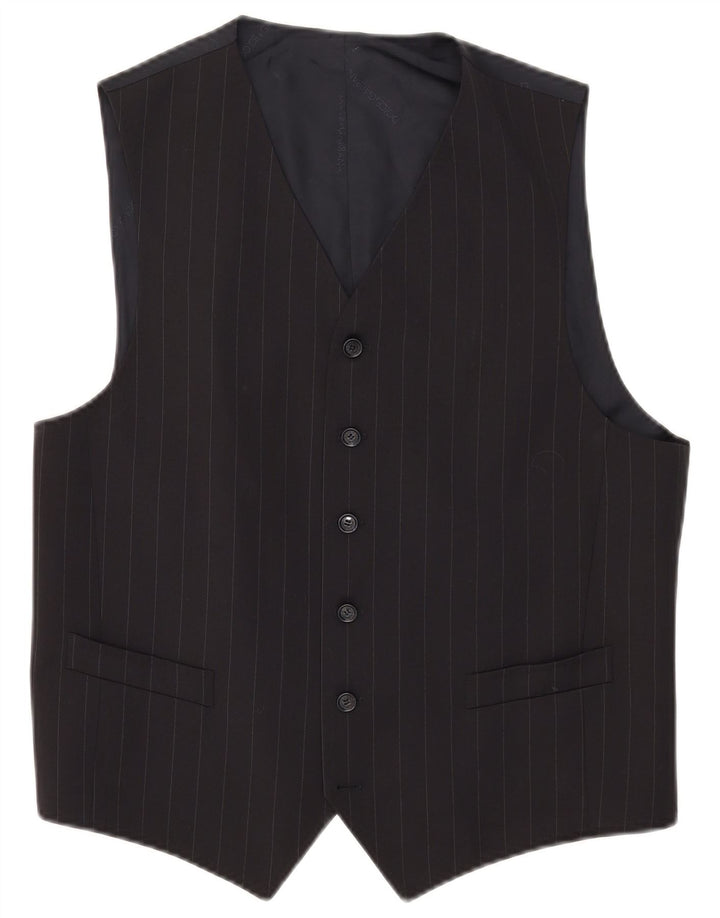 Gilet Uomo Dolce & Gabbana IT 52 Large Lana a Righe Blu Navy