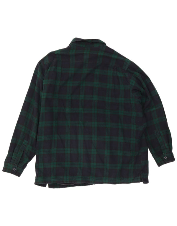 L.L.Bean Camicia da uomo in flanella da boscaiolo XL Cotone a quadri verde