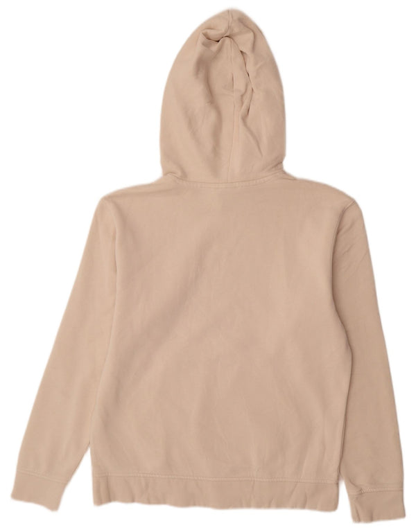 Felpa con cappuccio oversize da donna Adidas UK 10 piccola in cotone beige
