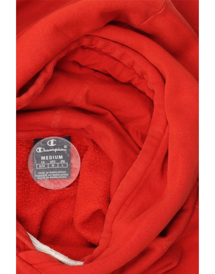 Maglione con cappuccio grafico da uomo Champion rosso medio