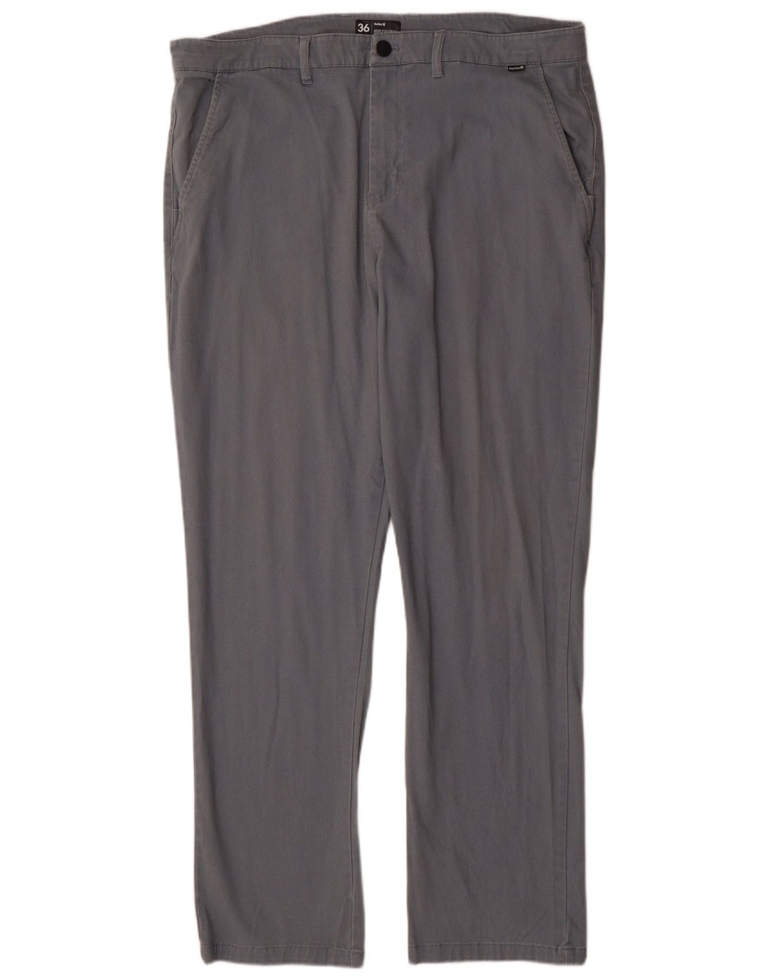 Pantaloni chino dritti da uomo HURLEY W36 L32 in cotone grigio