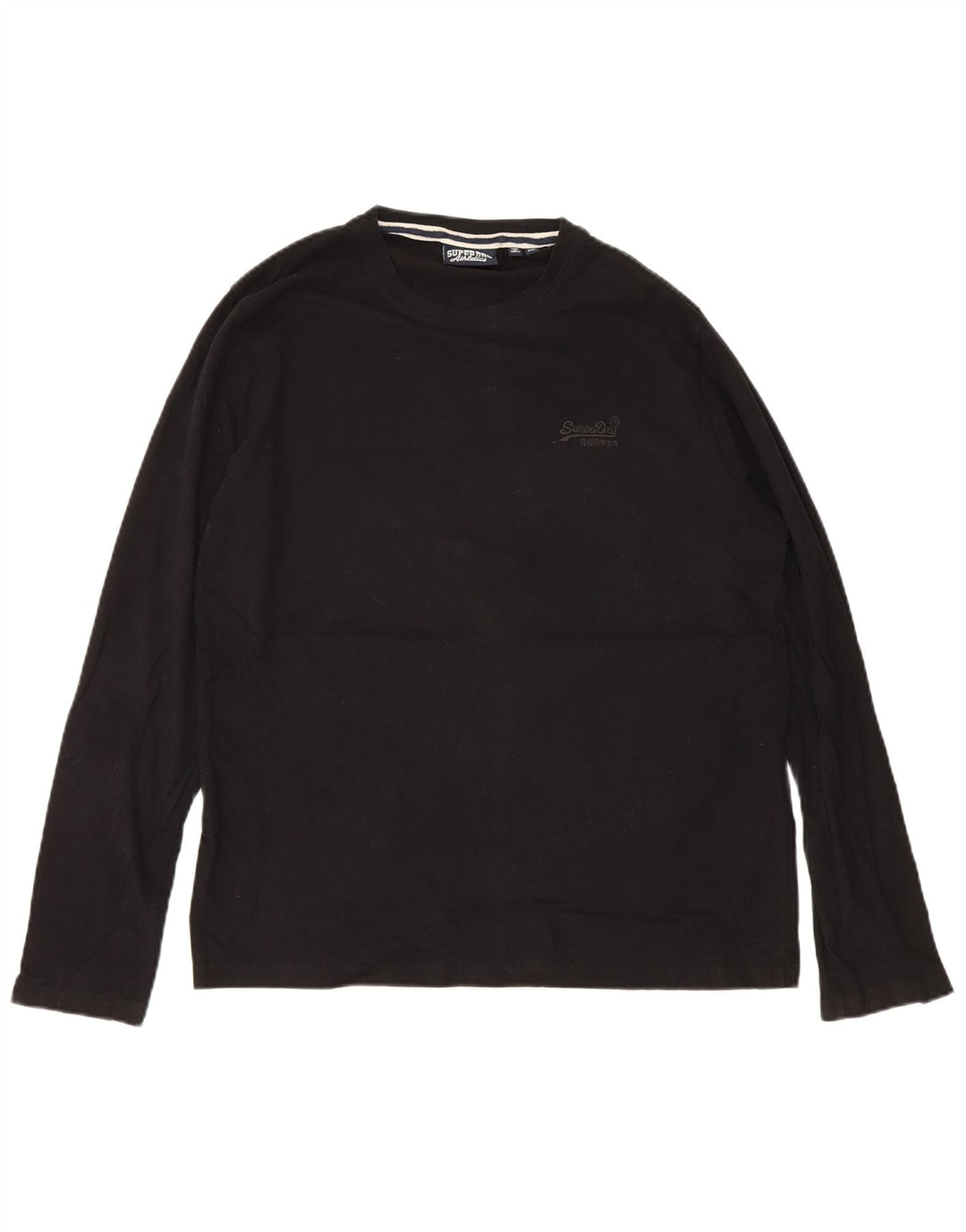 Top da uomo a maniche lunghe Superdry 2XL in cotone nero