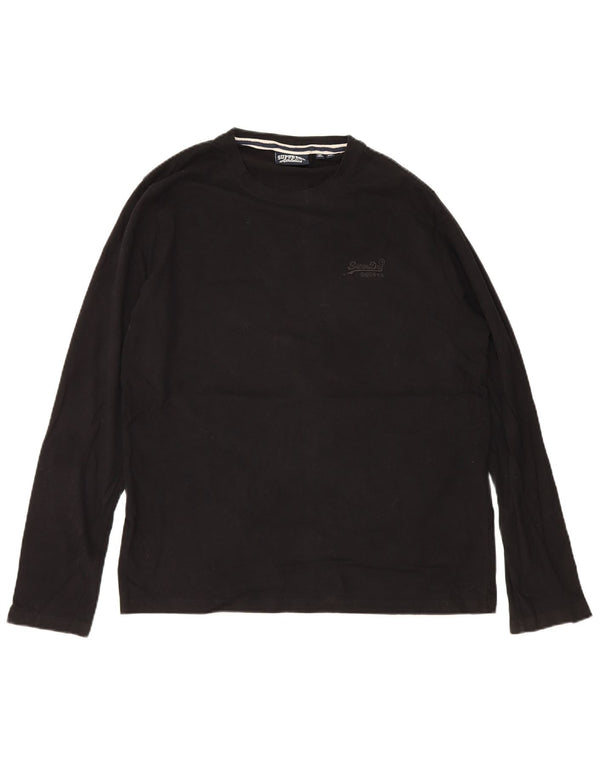 Top da uomo a maniche lunghe Superdry 2XL in cotone nero