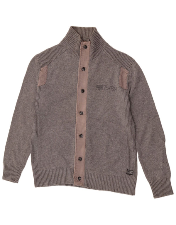 Maglione cardigan da uomo Jack & Jones grande cotone grigio