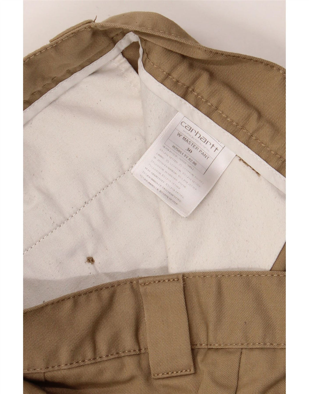 Pantaloni chino dritti da uomo Carhartt W30 L30 poliestere beige