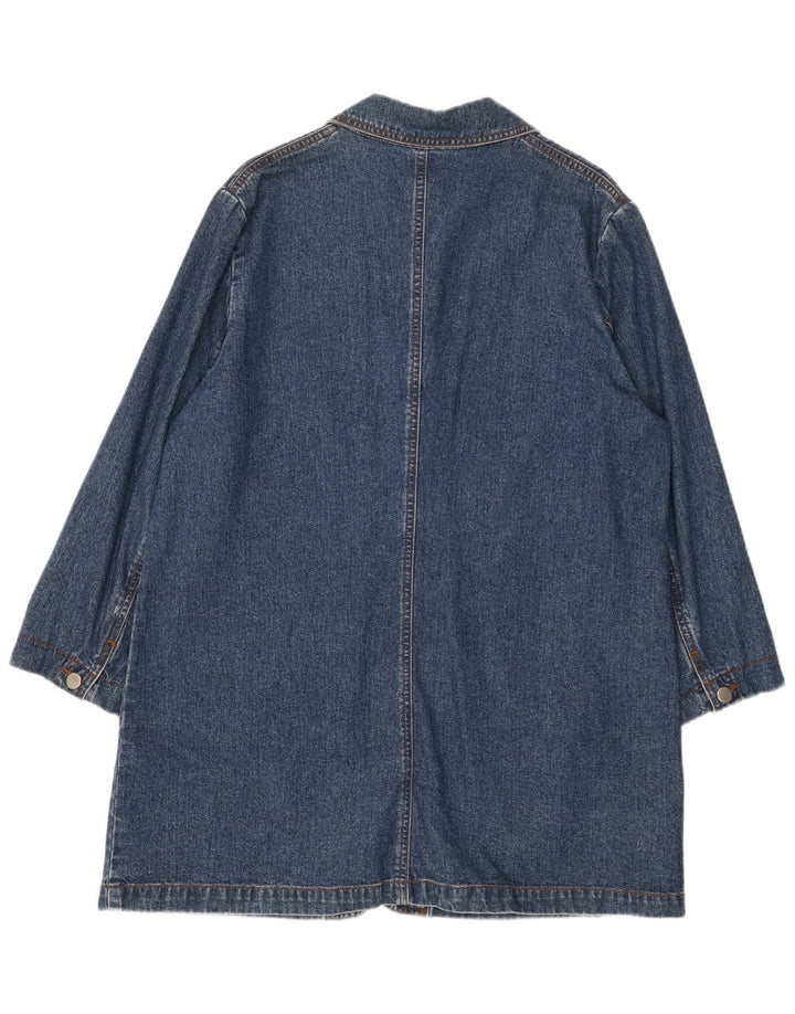Cappotto vintage in denim da donna UK 18 XL in cotone blu