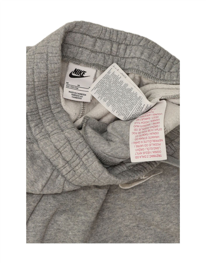 NIKE Boys Tracksuit Trousers Joggers 10-11 Years Medium Grey Cotton