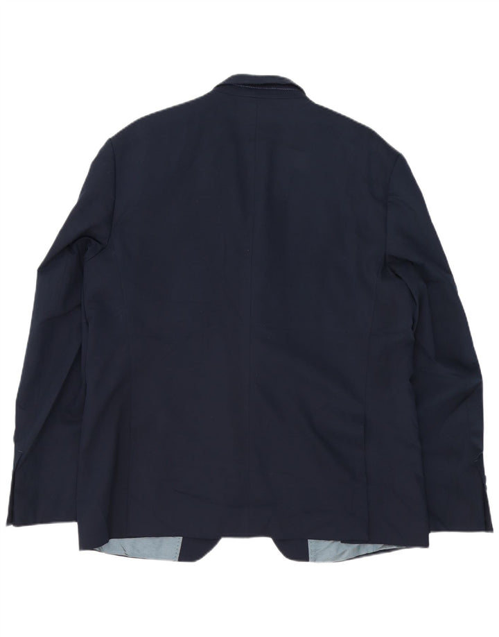 Giacca blazer da uomo a 2 bottoni Zara EU 56 XL viscosa blu navy