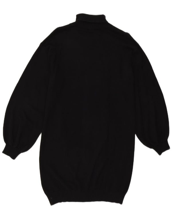 Moschino Vestito maglione con collo alto grafico per ragazze 13-14 anni in cotone nero