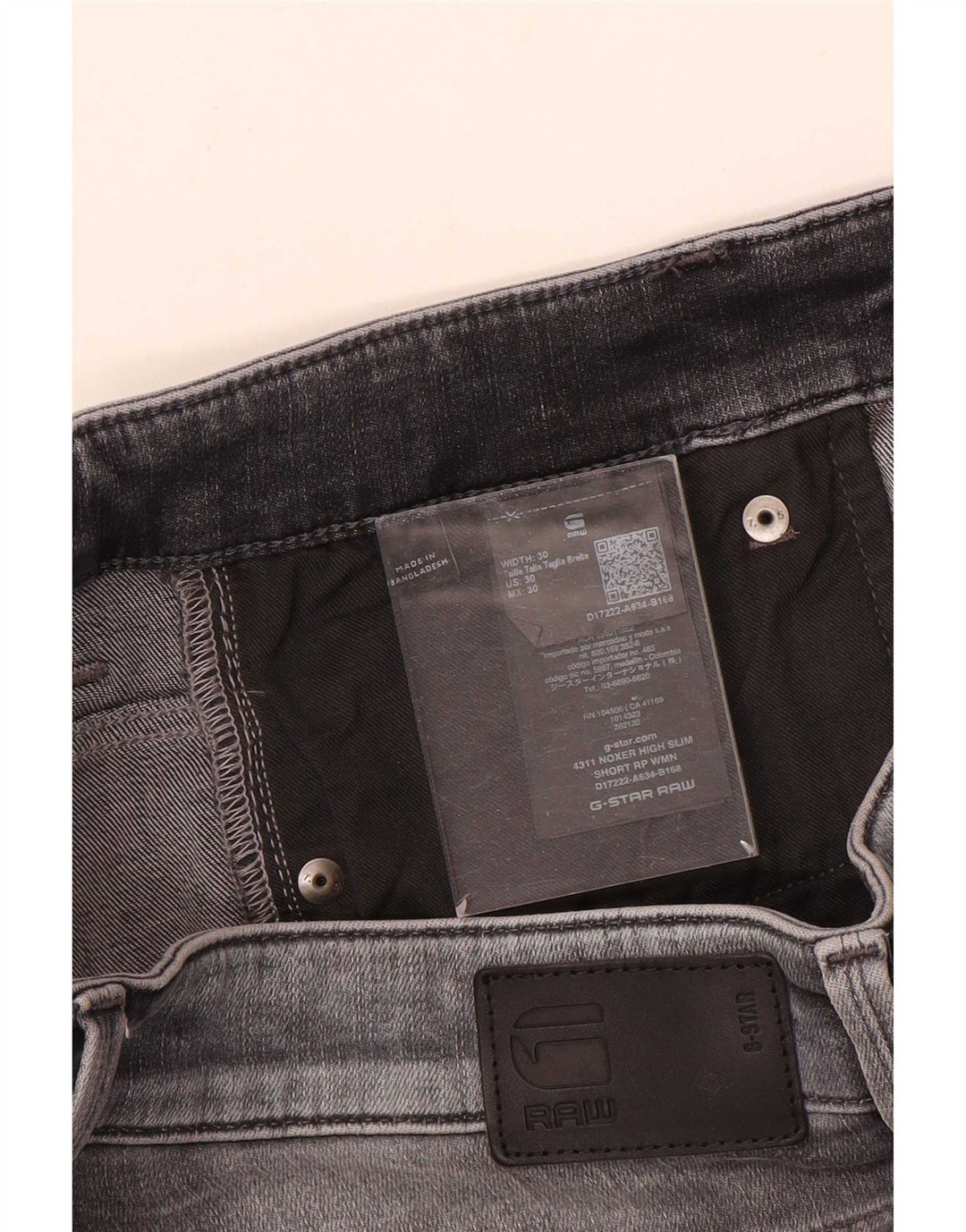 Pantaloncini di jeans slim da uomo G-Star W30 Grigio medio