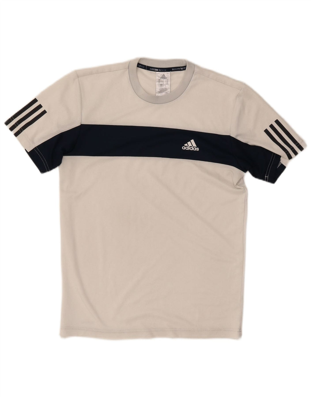 T-shirt da tennis da uomo ADIDAS Top Small in poliestere color block bianco
