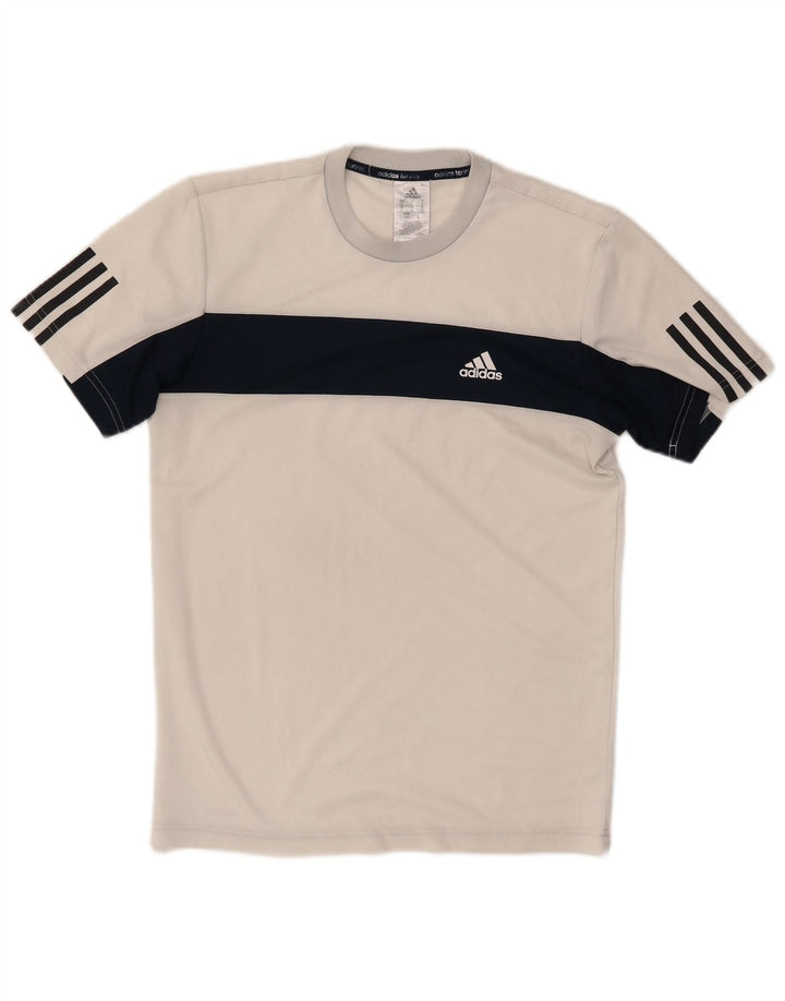 T-shirt da tennis da uomo ADIDAS Top Small in poliestere color block bianco