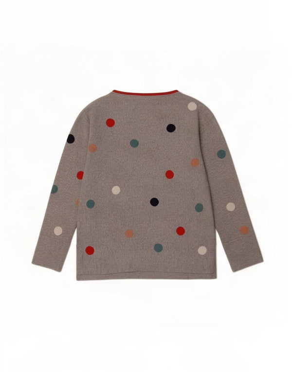 Maglione maglione con scollo a barca da donna di White Stuff UK 10 Piccolo pois grigio