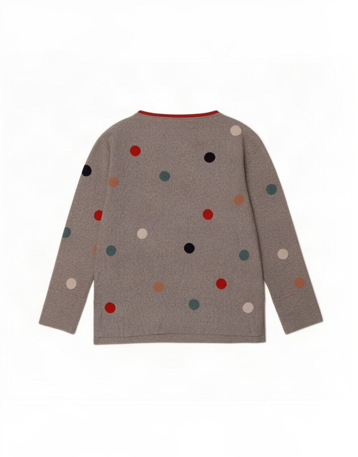 Maglione maglione con scollo a barca da donna di White Stuff UK 10 Piccolo pois grigio