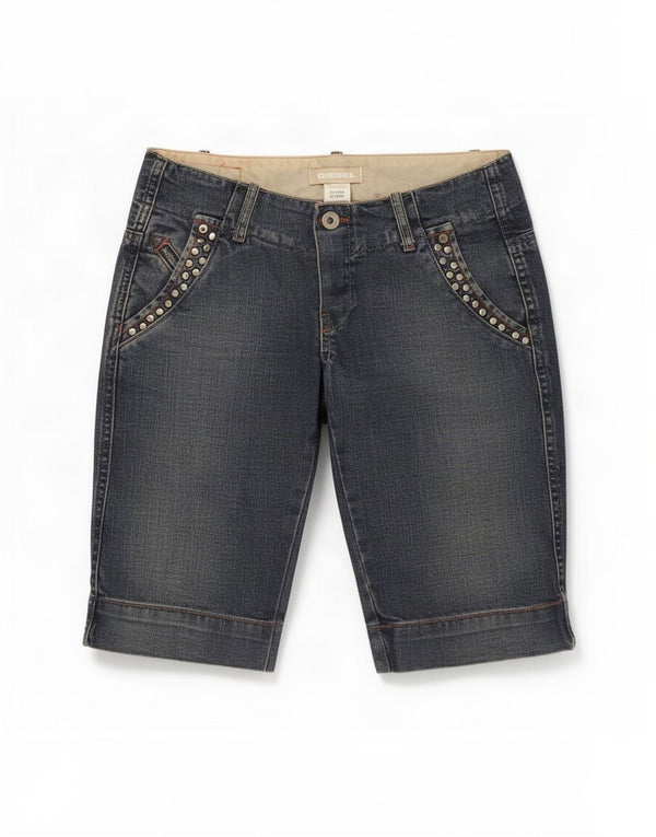 Diesel Womens Denim Shorts XS W25 Blue Cotton