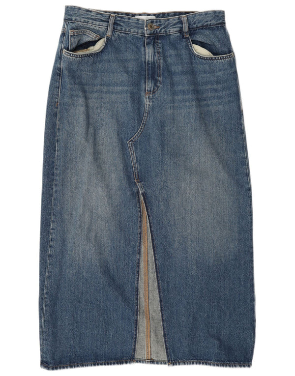 Gonna di jeans a vita alta da donna Zara grande W30 blu