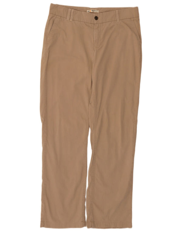 Pantaloni chino dritti da donna a vita media Lee US 12 Large W32 L31 Beige
