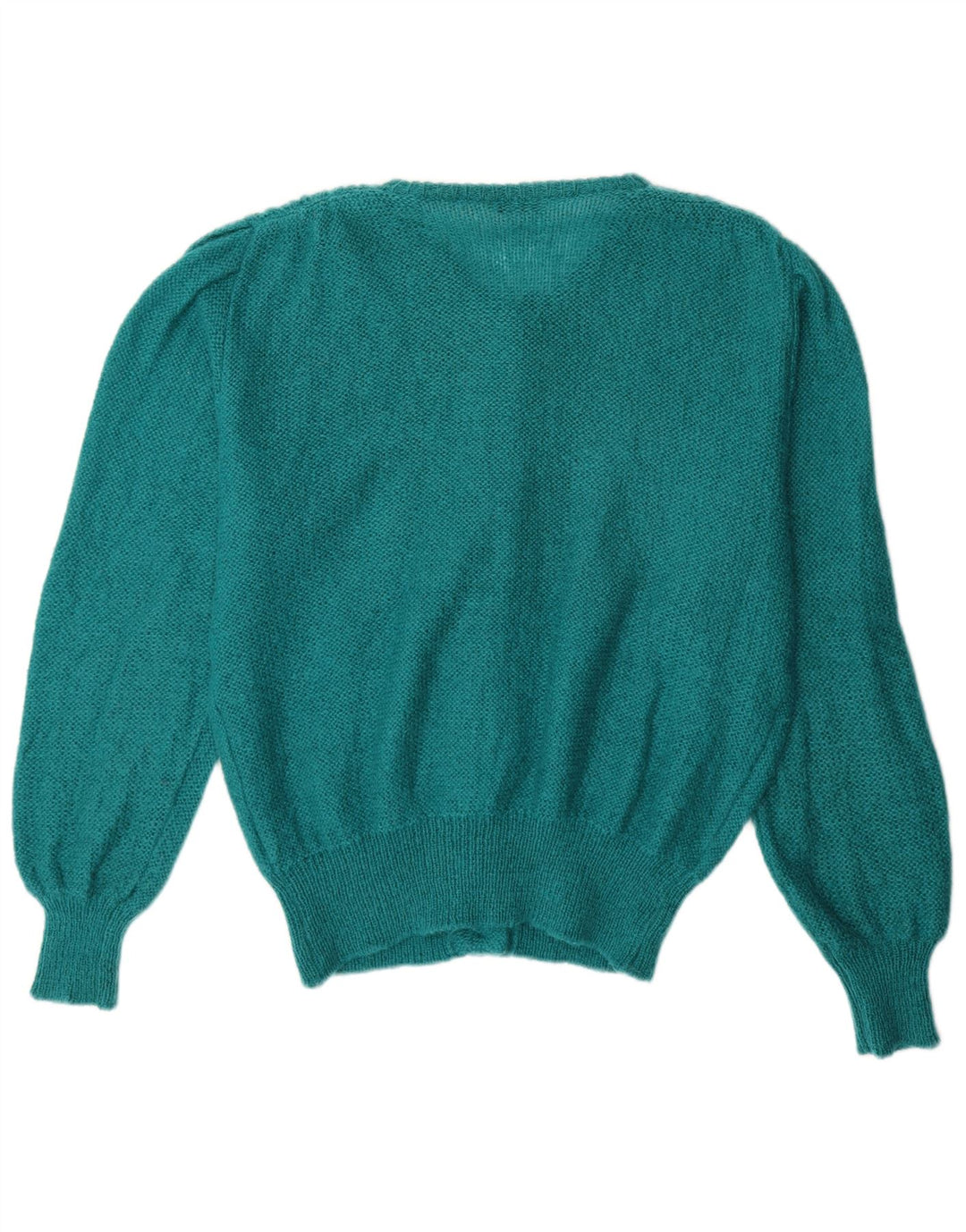 Maglione cardigan da donna VINTAGE UK 14 grande mohair verde
