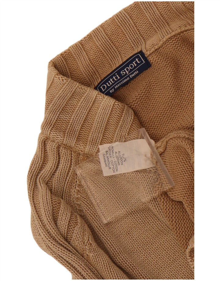 Maglione cardigan da uomo Massimo Dutti XL in cotone beige