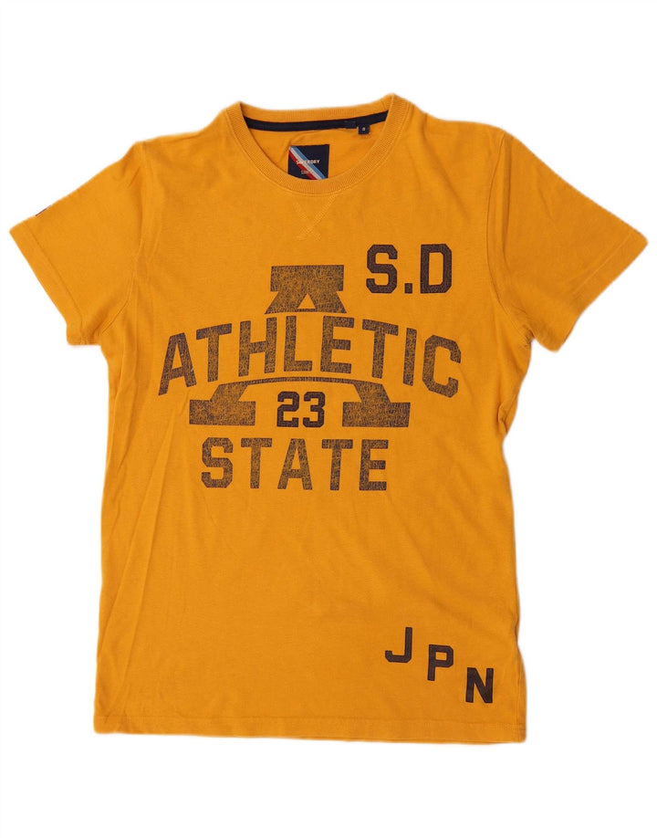 T-shirt grafica da uomo Superdry Top Small in cotone giallo
